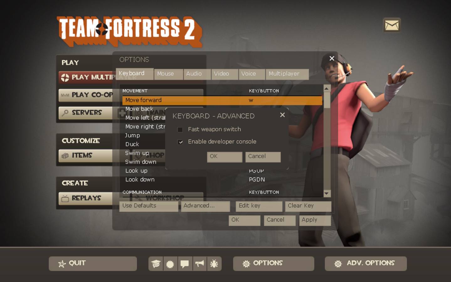 Enable the developer console.