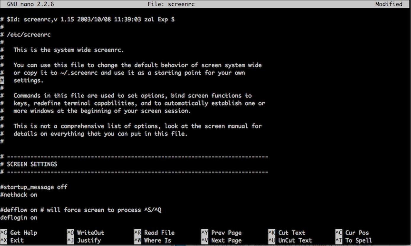 Sample screenrc file. Sample screenrc file.