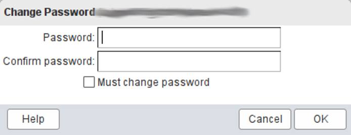 Change password dialog
